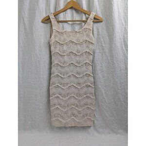 Love Culture women's size small lace cream off white fitted tank mini dress A13